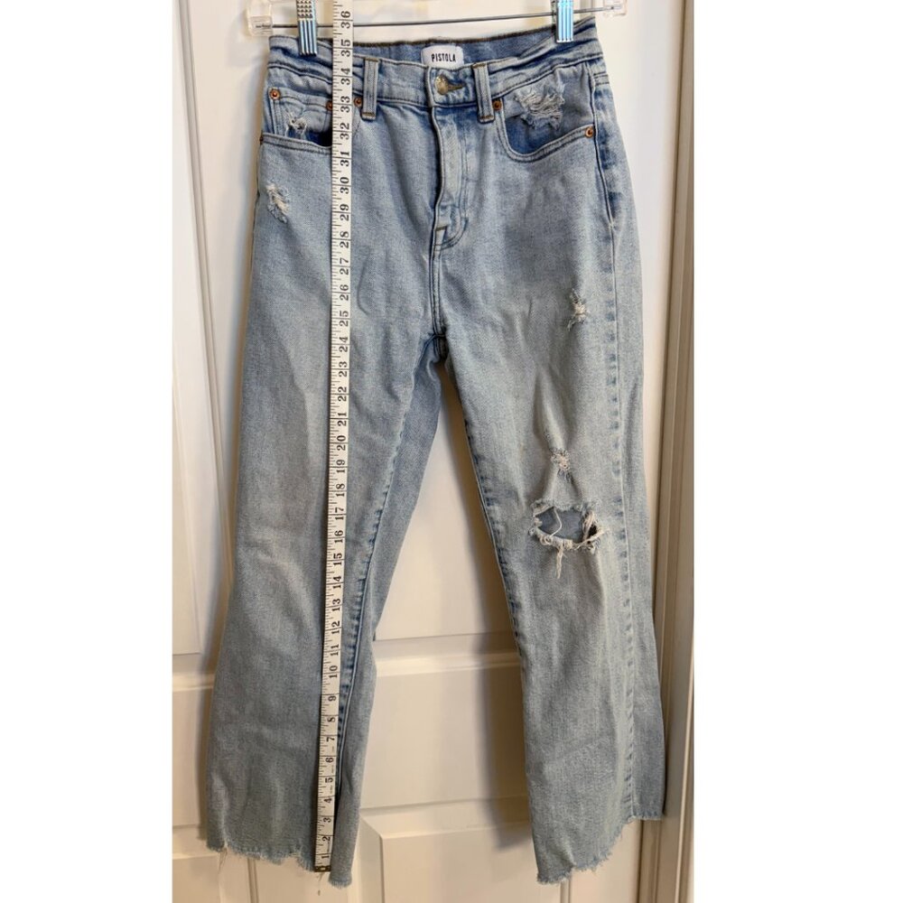 PISTOLA Light Wash Distressed Straight Jeans Size 26 - Picture 2 of 9